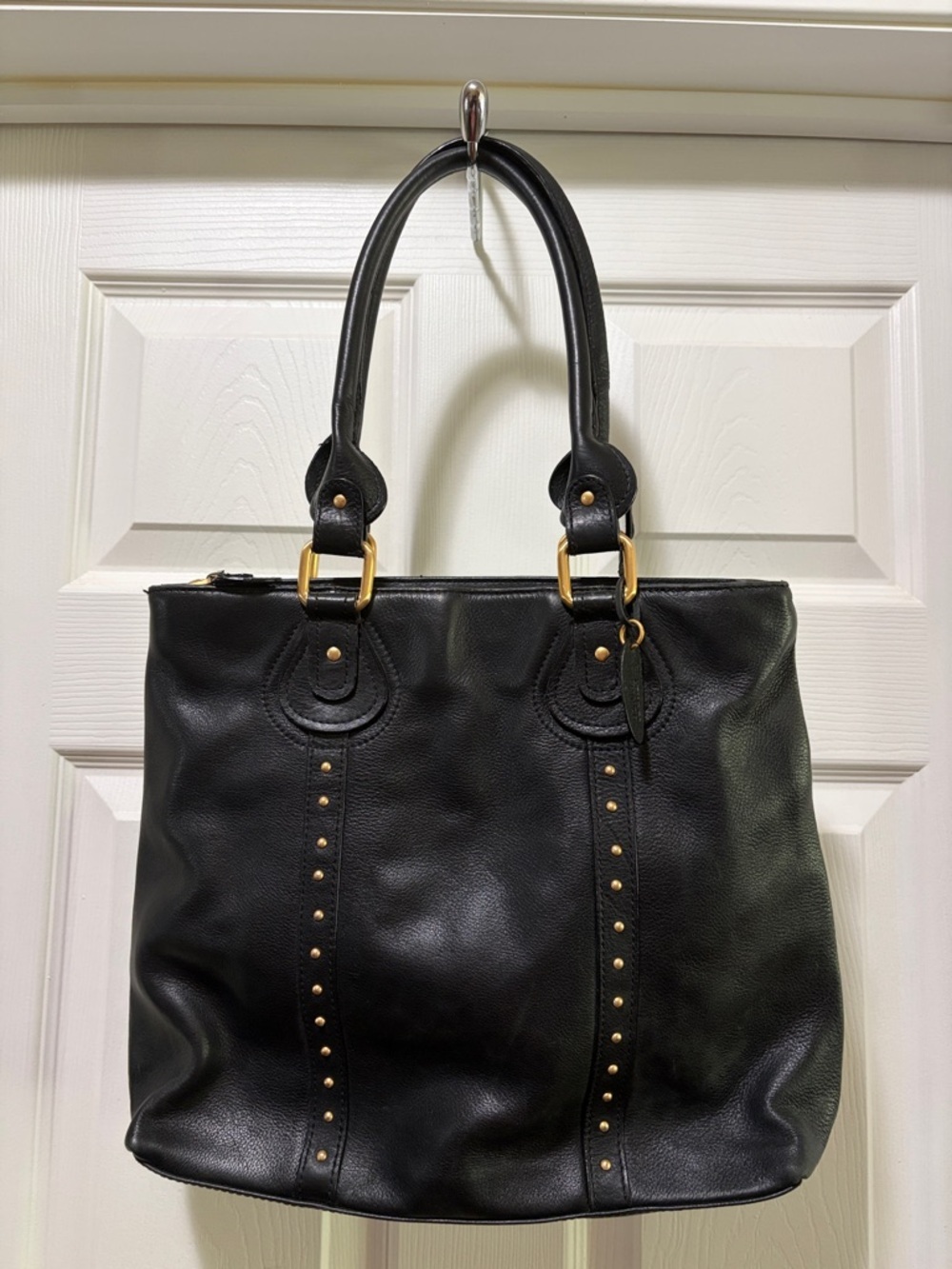 Rolf’s Leather Black Stud-Accent Purse